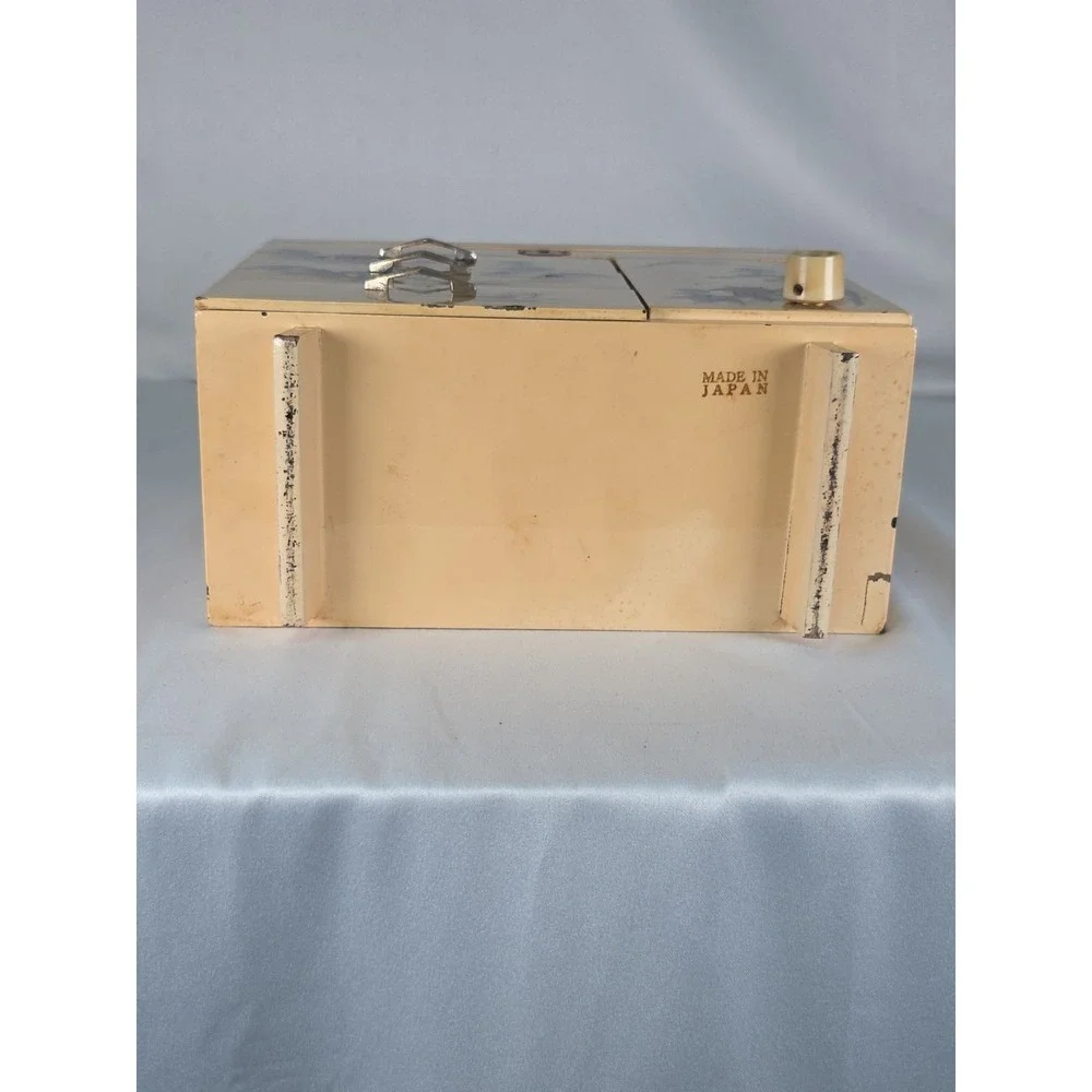 Japanese Lacquer‎ Three Drawer Lock Top with Key Jewelry and Music Box SEE PICS